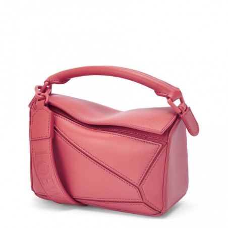 Loewe Puzzle Mini Bag In Plumrose Satin Calfskin 812