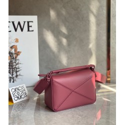 Loewe Puzzle Mini Bag In Plumrose Satin Calfskin 812