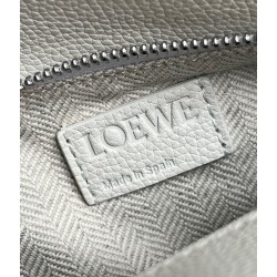 Loewe Puzzle Small Bag in White Grained Leather 403