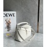 Loewe Puzzle Small Bag in White Grained Leather 403