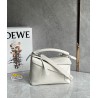 Loewe Puzzle Small Bag in White Grained Leather 403