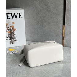 Loewe Puzzle Small Bag in White Grained Leather 403