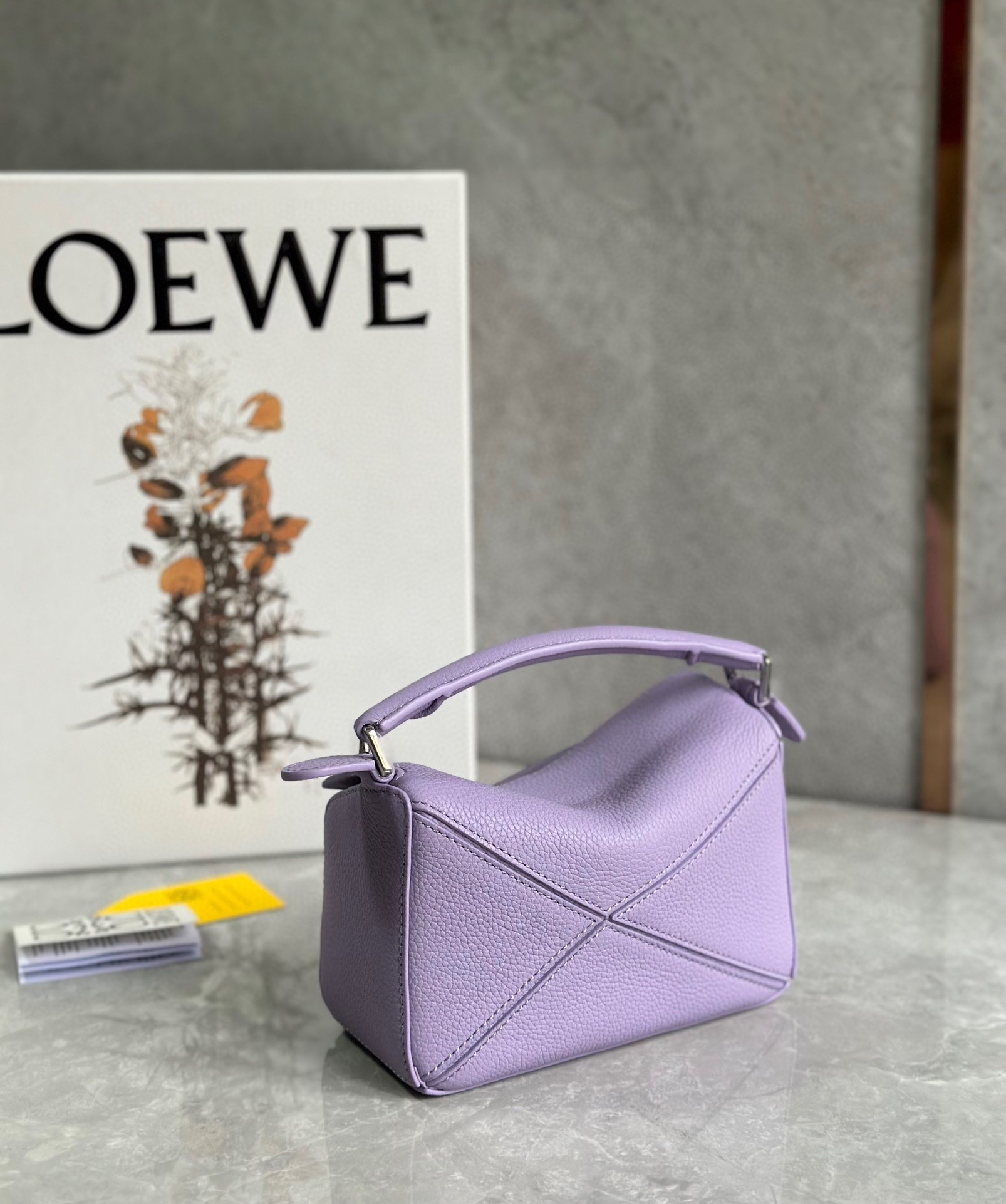 Loewe Puzzle Mini Bag In Lilas Grained Calfskin  476