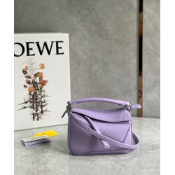 Loewe Puzzle Mini Bag In Lilas Grained Calfskin  476