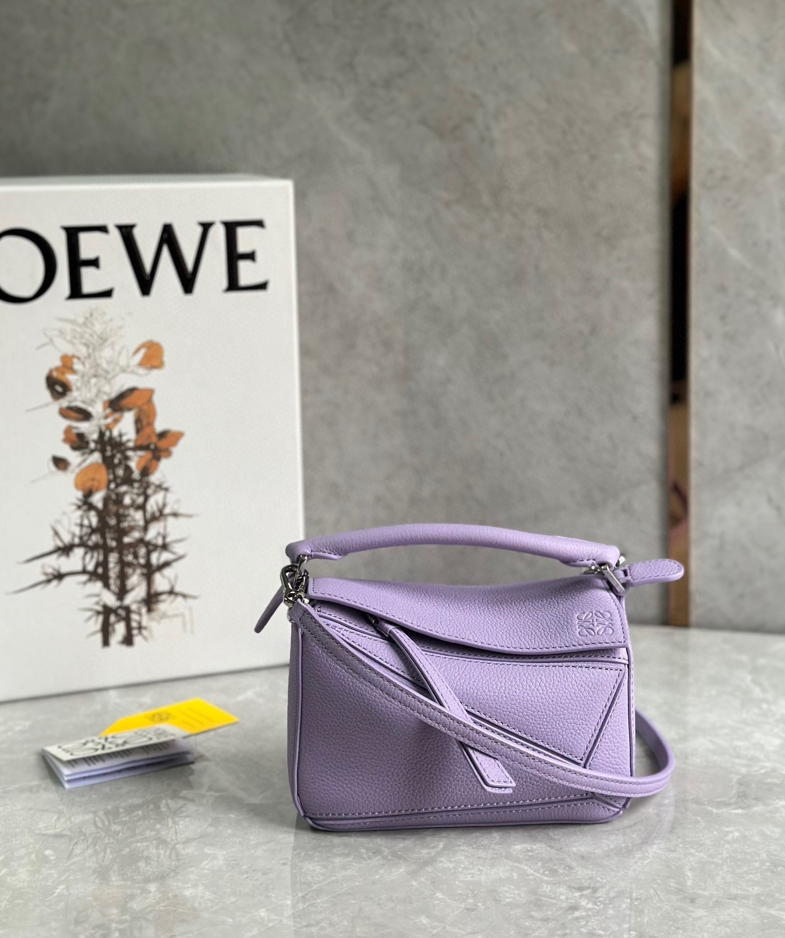 Loewe Puzzle Mini Bag In Lilas Grained Calfskin  476