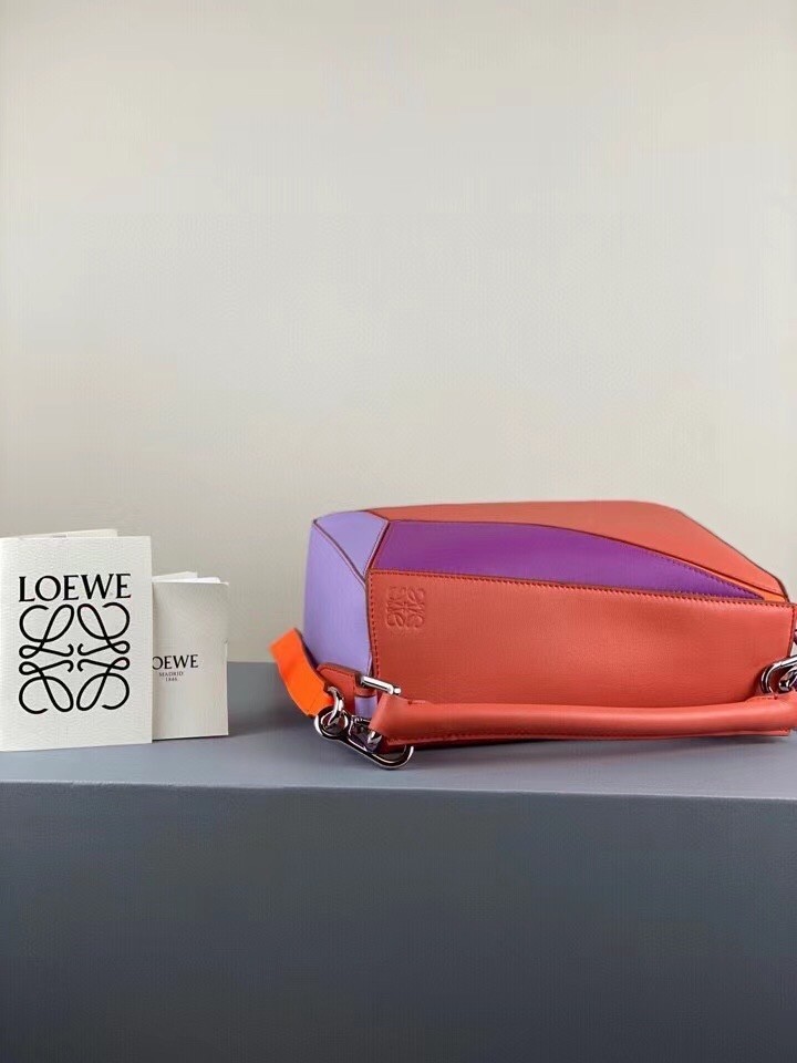 Loewe Small Puzzle Bag In Grapefruit/Mauve/Lilas Calfskin 514