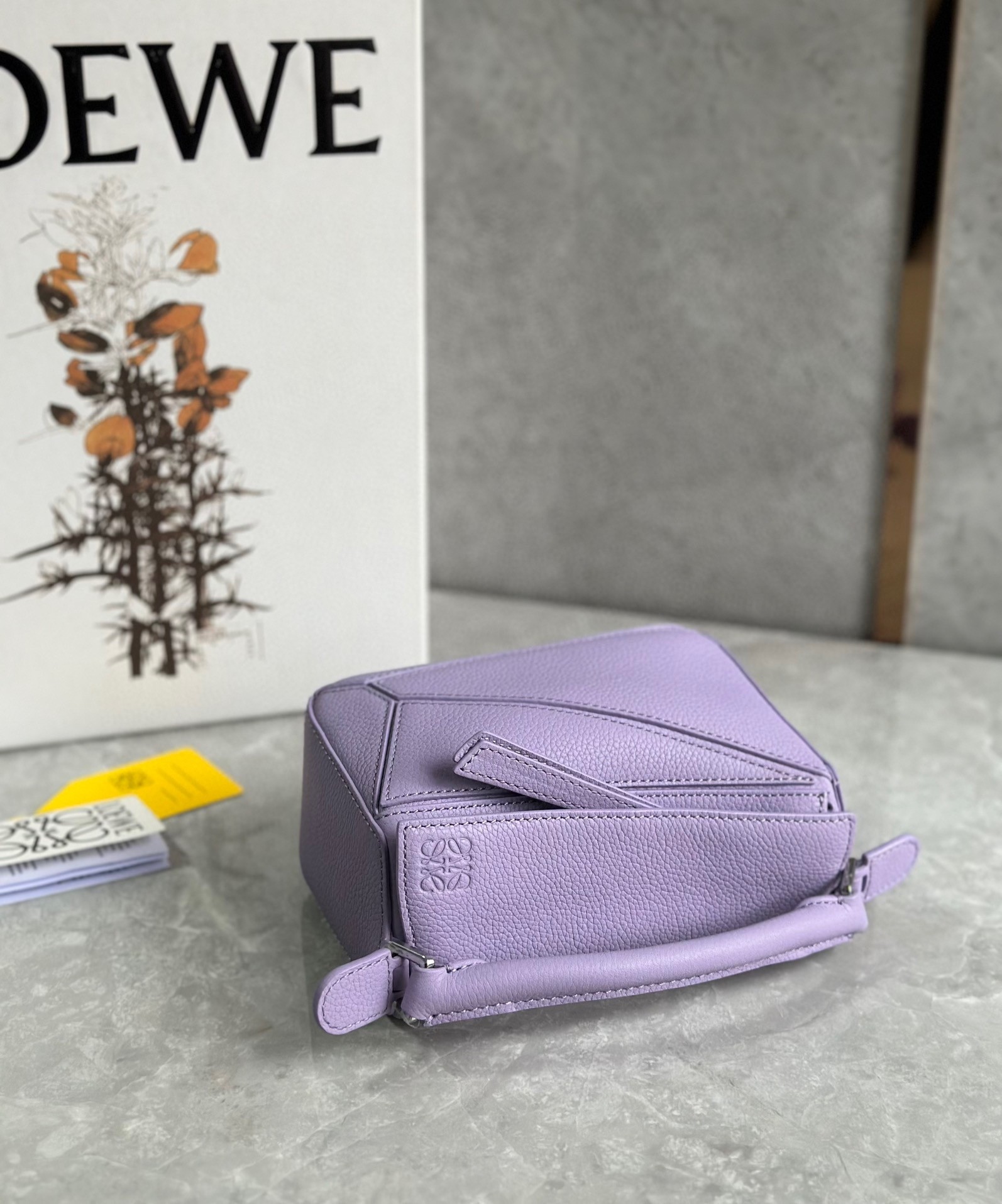 Loewe Puzzle Mini Bag In Lilas Grained Calfskin  476