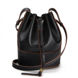 Loewe Small Balloon Bucket Bag In Black Calfskin 828