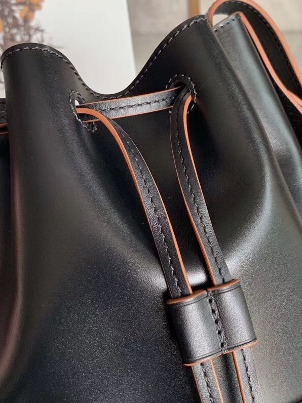 Loewe Small Balloon Bucket Bag In Black Calfskin 828