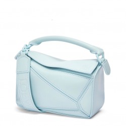 Loewe Puzzle Mini Bag In Aquamarine Satin Calfskin 365