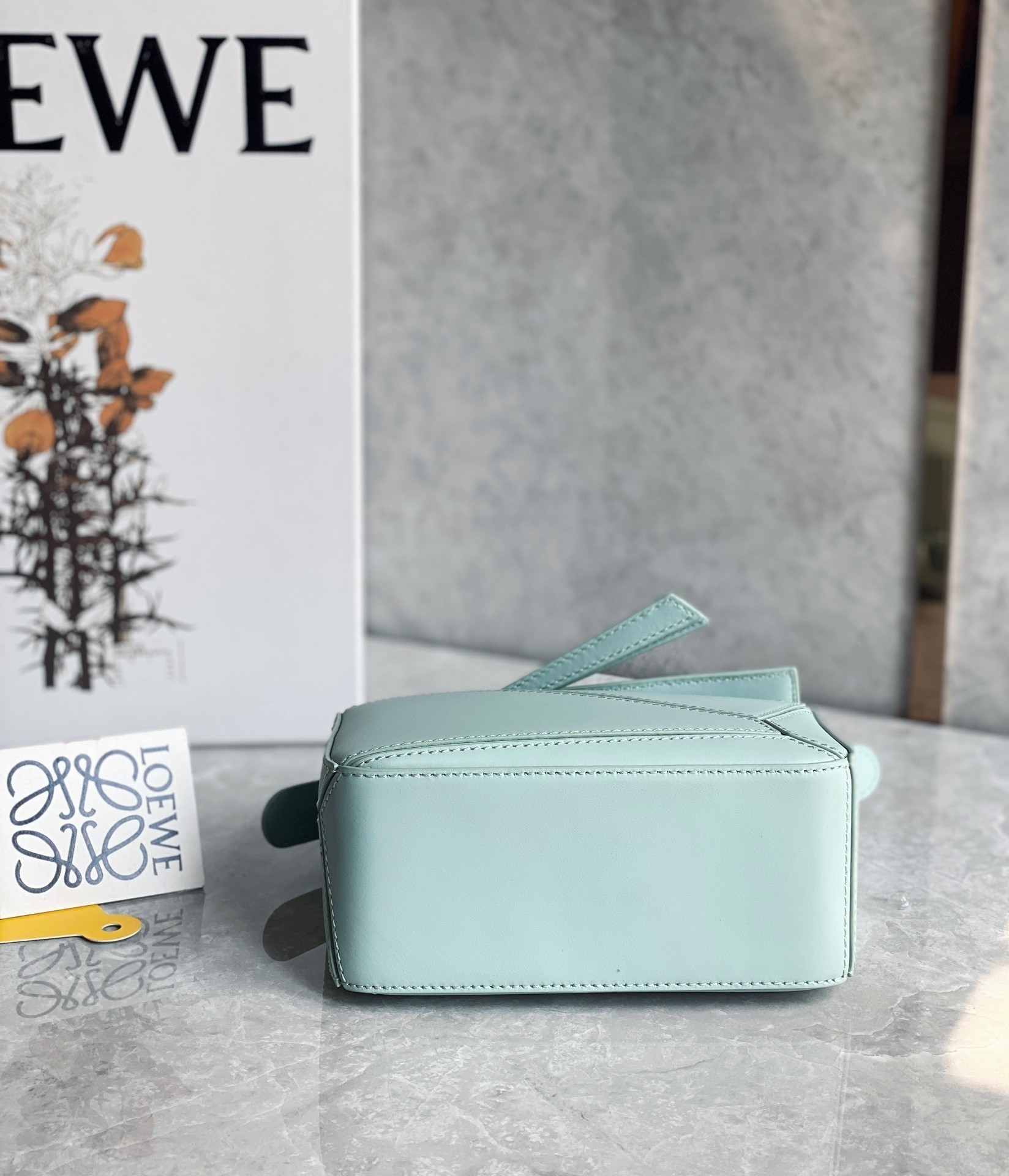 Loewe Puzzle Mini Bag In Aquamarine Satin Calfskin 365