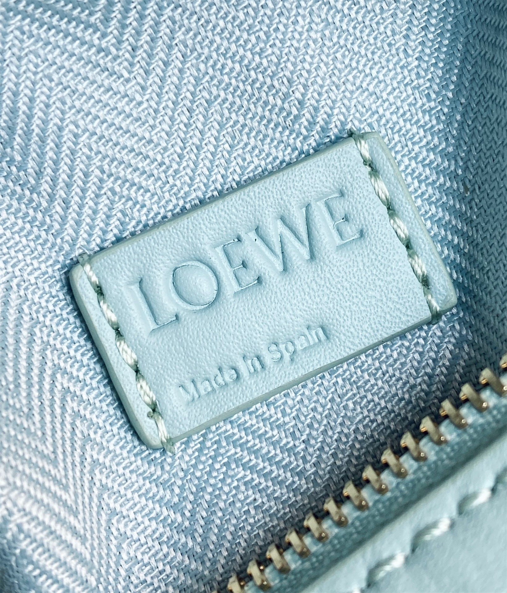 Loewe Puzzle Mini Bag In Aquamarine Satin Calfskin 365