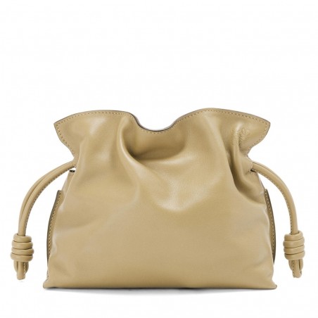 Loewe Mini Flamenco Clutch Bag In Clay Green Calfskin 088