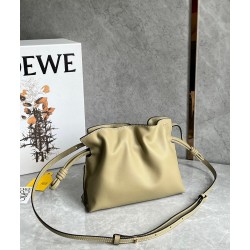 Loewe Mini Flamenco Clutch Bag In Clay Green Calfskin 088