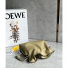 Loewe Mini Flamenco Clutch Bag In Clay Green Calfskin 088