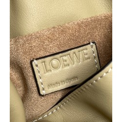 Loewe Mini Flamenco Clutch Bag In Clay Green Calfskin 088