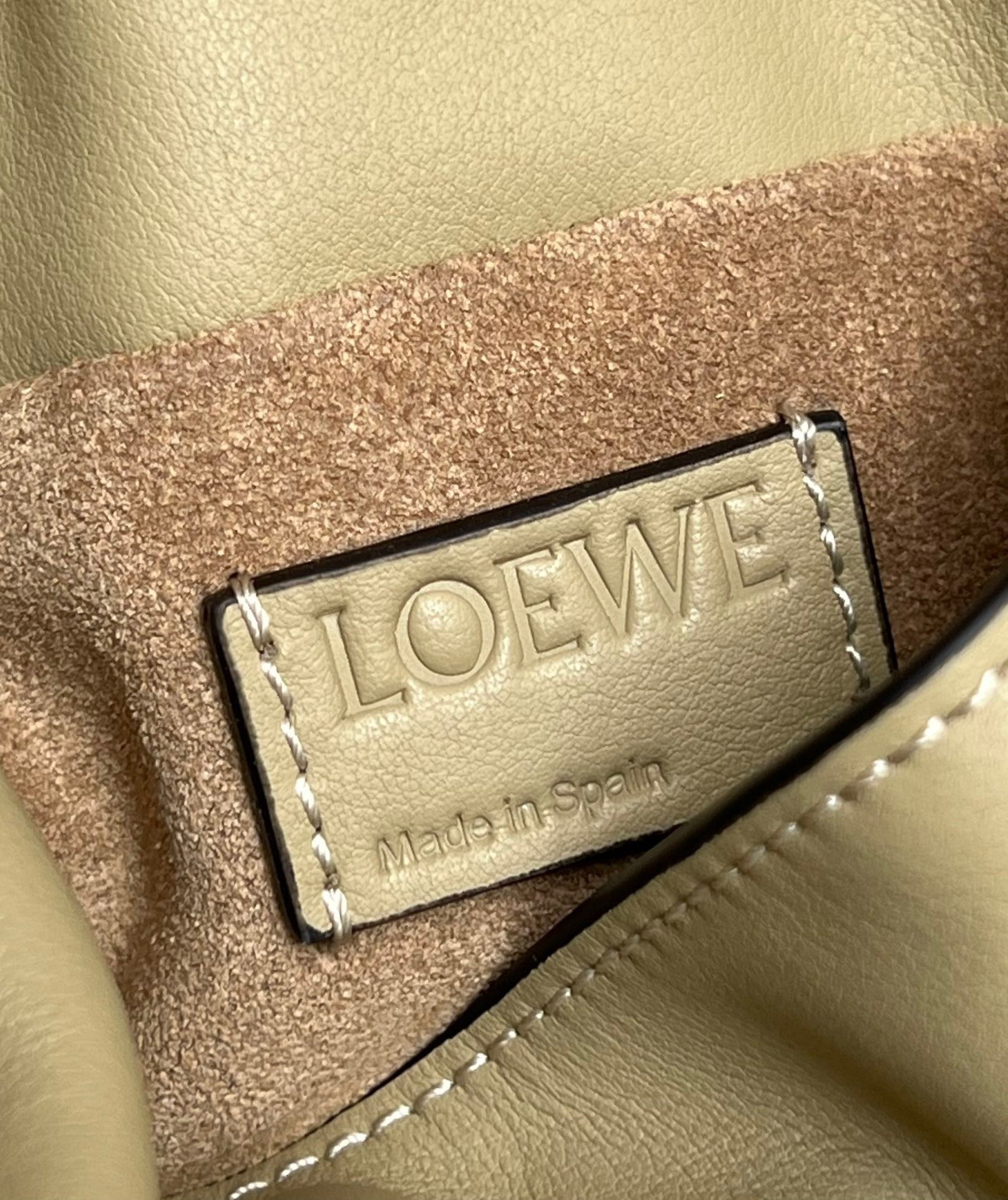 Loewe Mini Flamenco Clutch Bag In Clay Green Calfskin 088