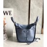 Loewe Mini Hammock Drawstring Bag In Blue Calfskin 174