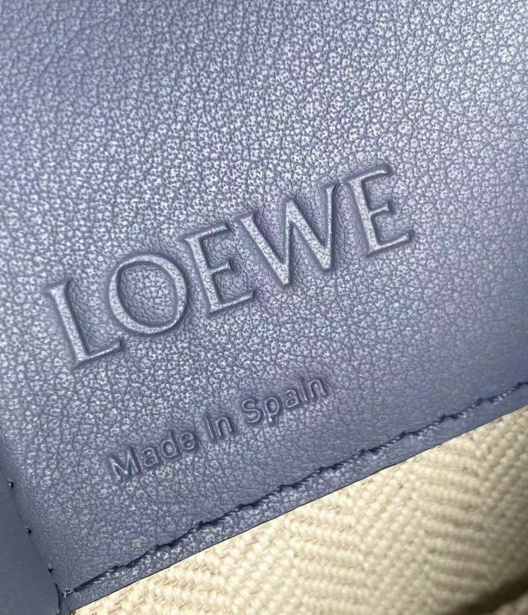 Loewe Mini Hammock Drawstring Bag In Blue Calfskin 174