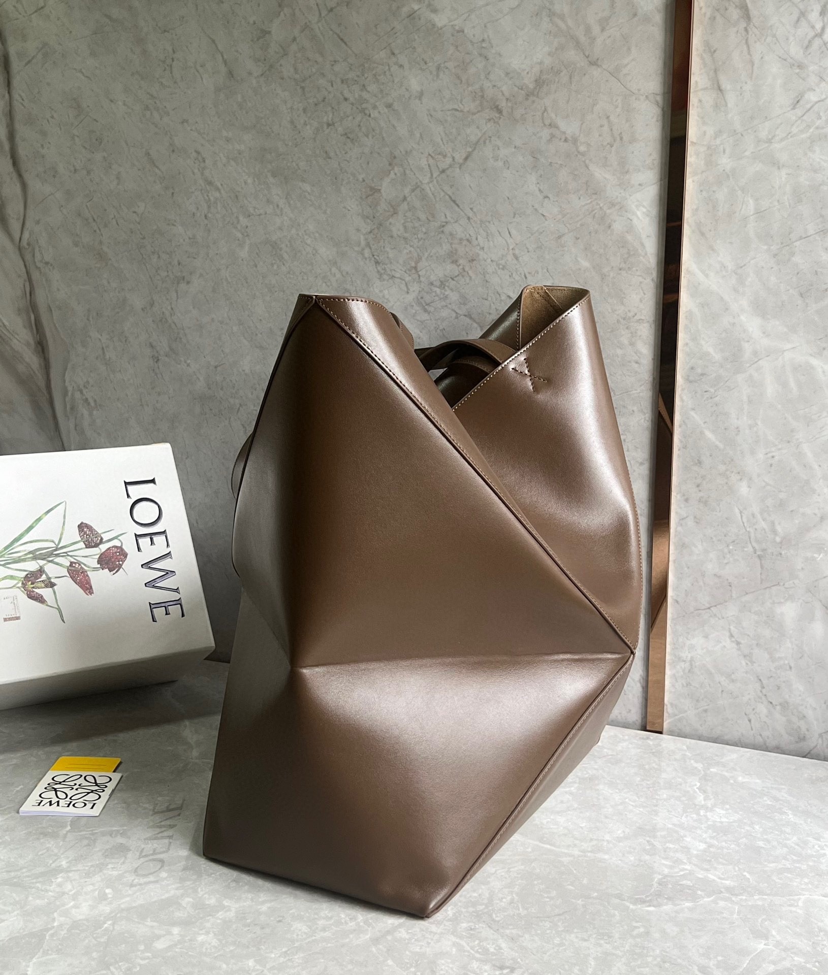 Loewe Large Puzzle Fold Tote Bag in Umber Calfskin 249