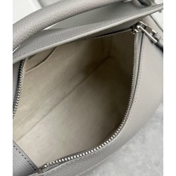 Loewe Puzzle Small Bag In Pearl Grey Grained Leather 938