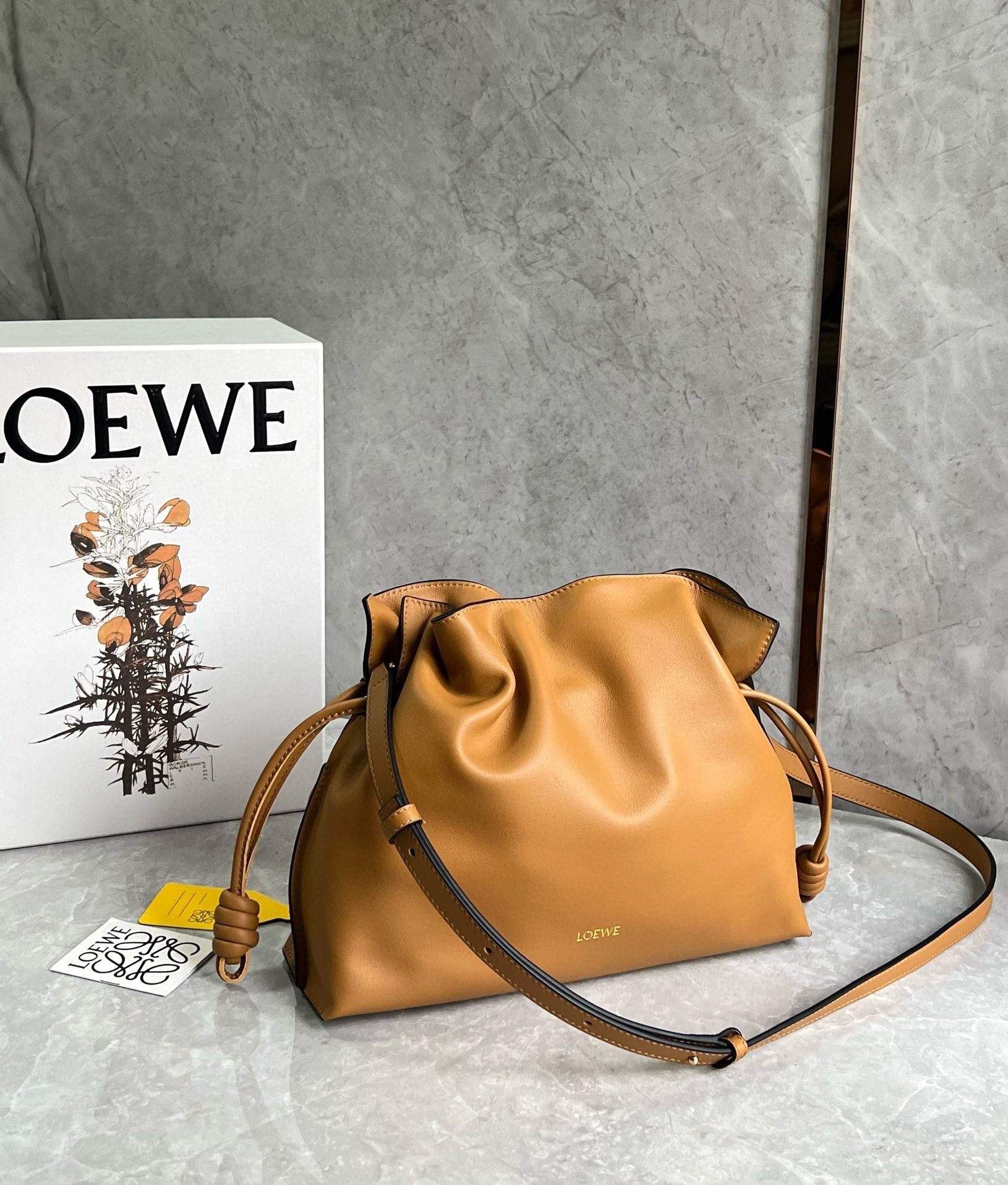 Loewe Flamenco Clutch Bag in Warm Desert Nappa Calfskin 965