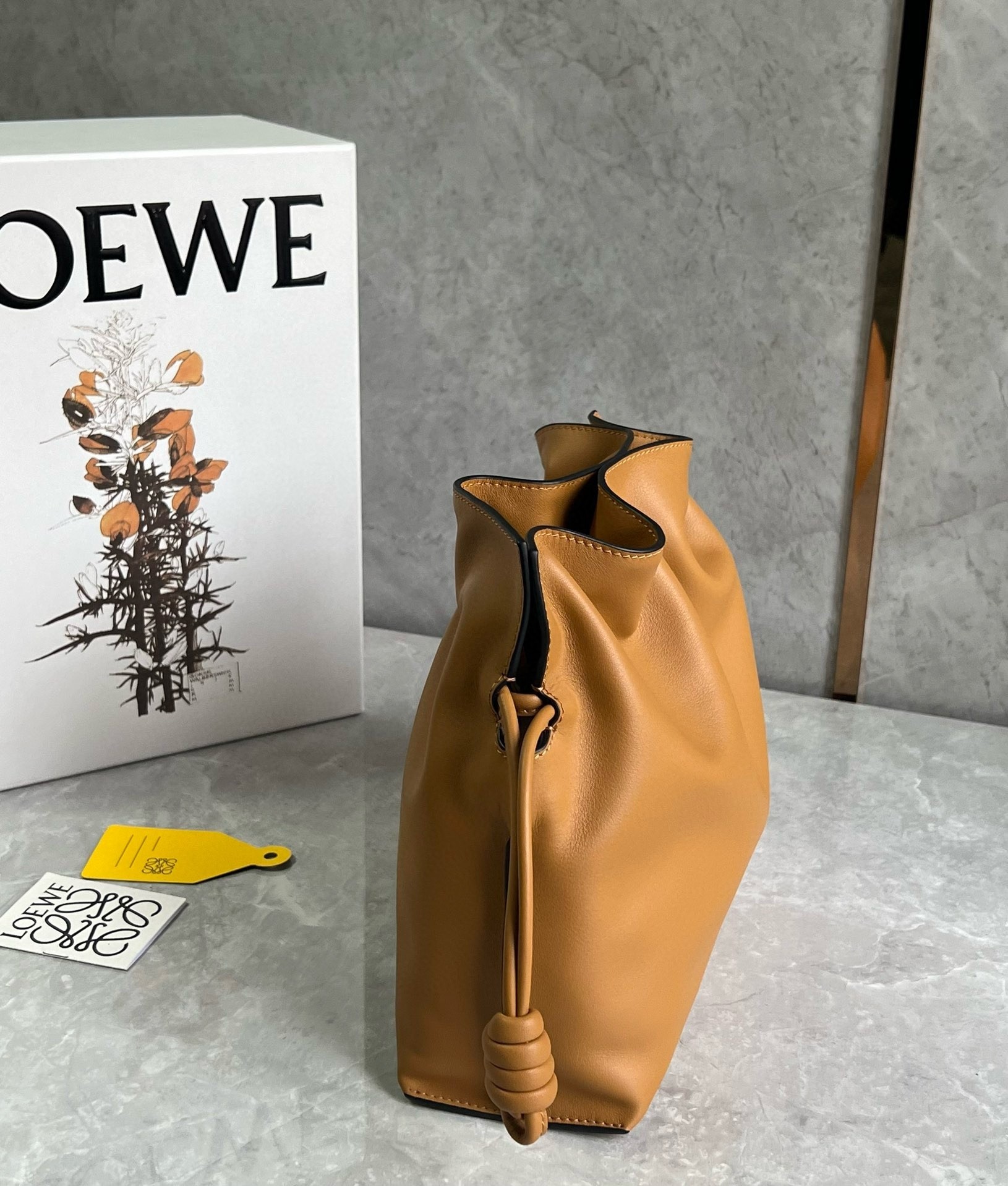 Loewe Flamenco Clutch Bag in Warm Desert Nappa Calfskin 965