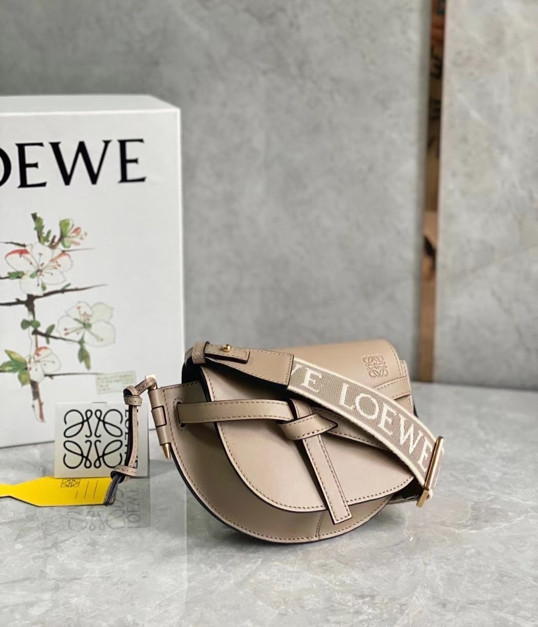 Loewe Mini Gate Dual Bag In Sand Calfskin 208