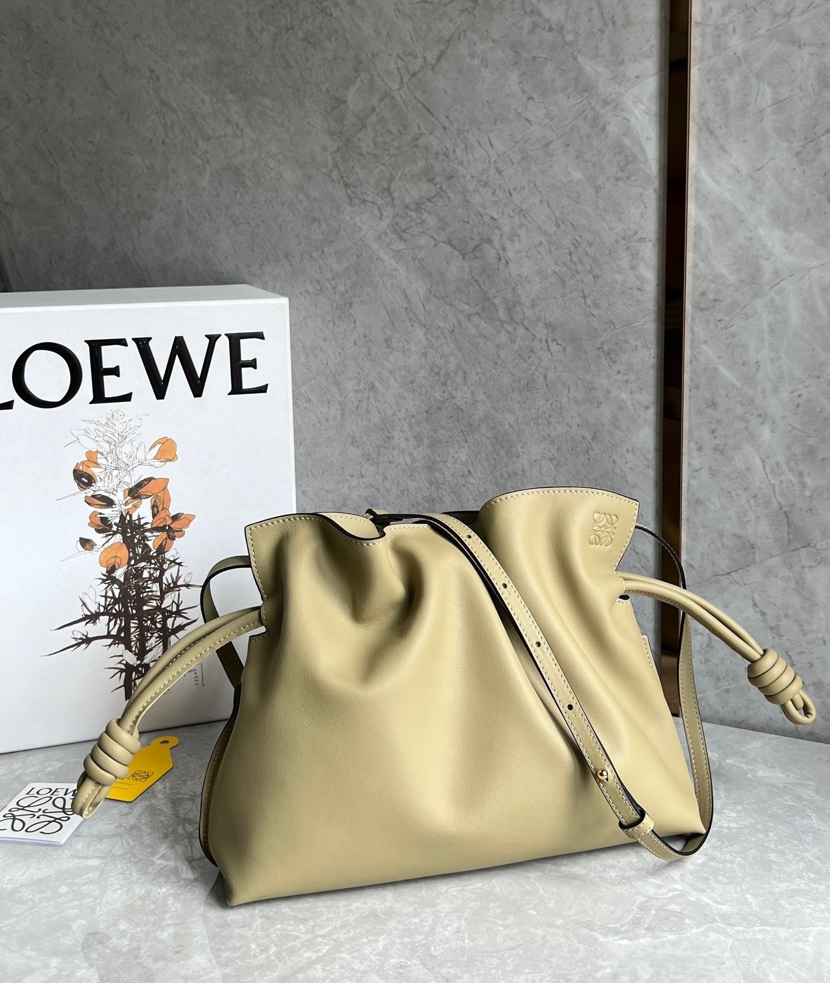 Loewe Flamenco Clutch Bag In Clay Green Calfskin 268