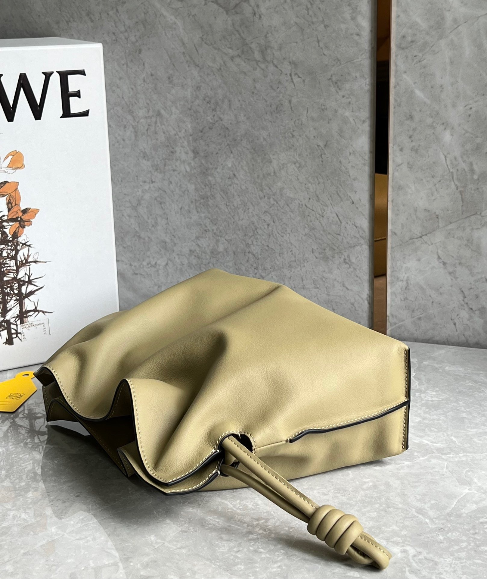 Loewe Flamenco Clutch Bag In Clay Green Calfskin 268