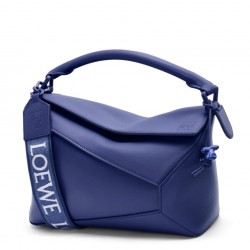 Loewe Puzzle Edge Small Bag In Deep Purple Satin Calfskin 313