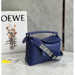 Loewe Puzzle Edge Small Bag In Deep Purple Satin Calfskin 313