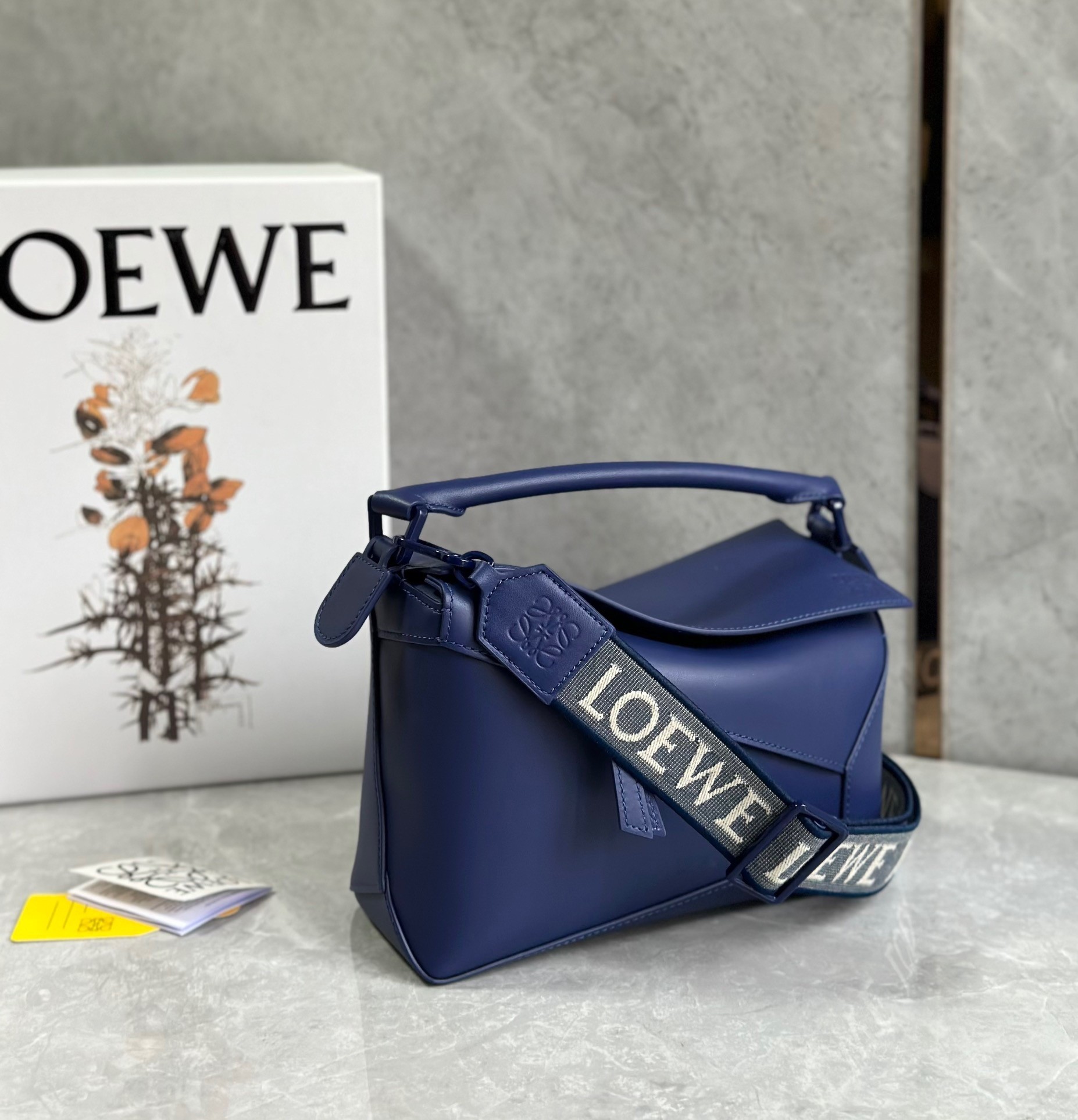 Loewe Puzzle Edge Small Bag In Deep Purple Satin Calfskin 313