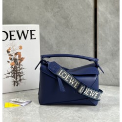 Loewe Puzzle Edge Small Bag In Deep Purple Satin Calfskin 313