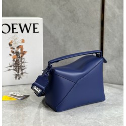 Loewe Puzzle Edge Small Bag In Deep Purple Satin Calfskin 313