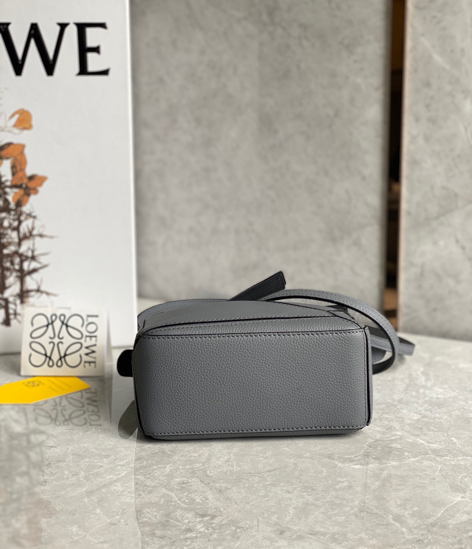 Loewe Puzzle Mini Bag In Asphalt Grey Grained Calfskin 373