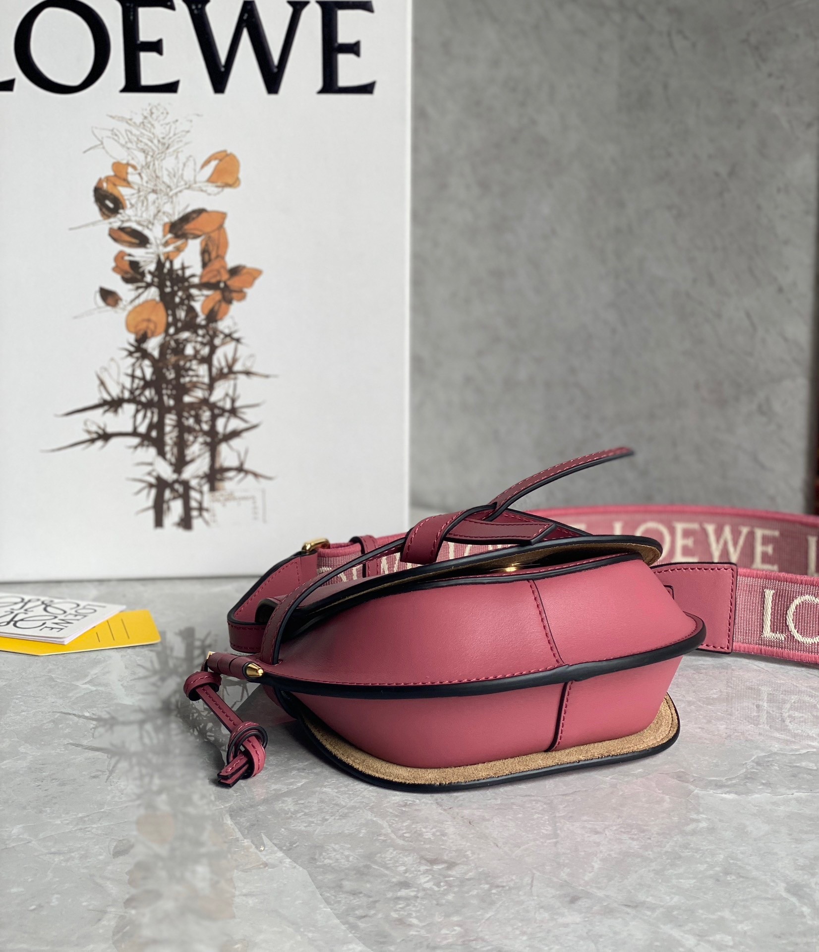 Loewe Mini Gate Dual Bag In Plumrose Calfskin 429