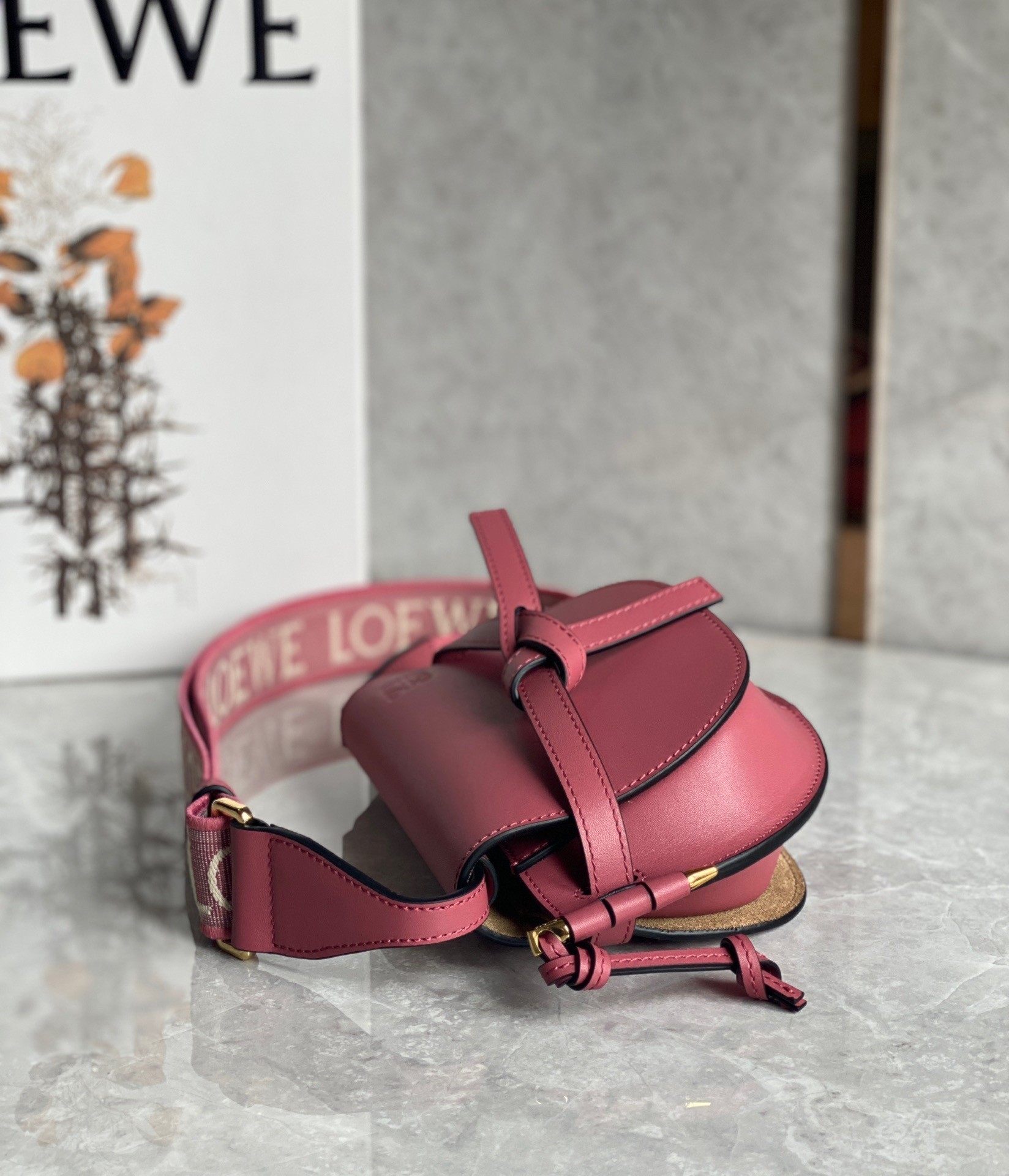 Loewe Mini Gate Dual Bag In Plumrose Calfskin 429