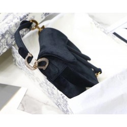 Dior Mini Saddle Bag In Black Velvet 599