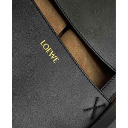 Loewe Large Puzzle Fold Tote Bag in Black Calfskin 464