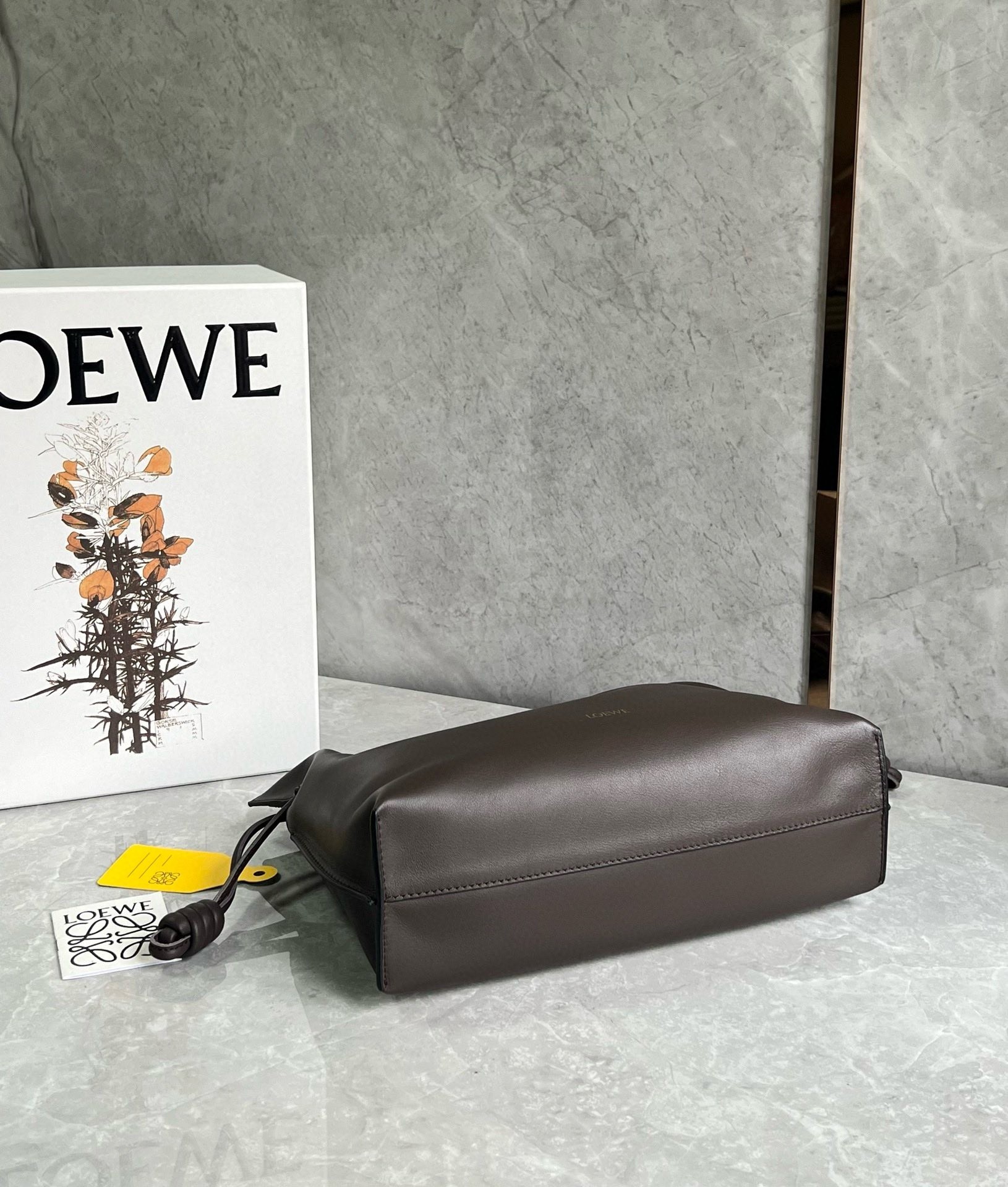 Loewe Flamenco Clutch Bag in Chocolate Nappa Calfskin 548