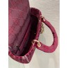 Dior Medium Lady D-Lite Bag In Bordeaux Embroidered Velvet 524