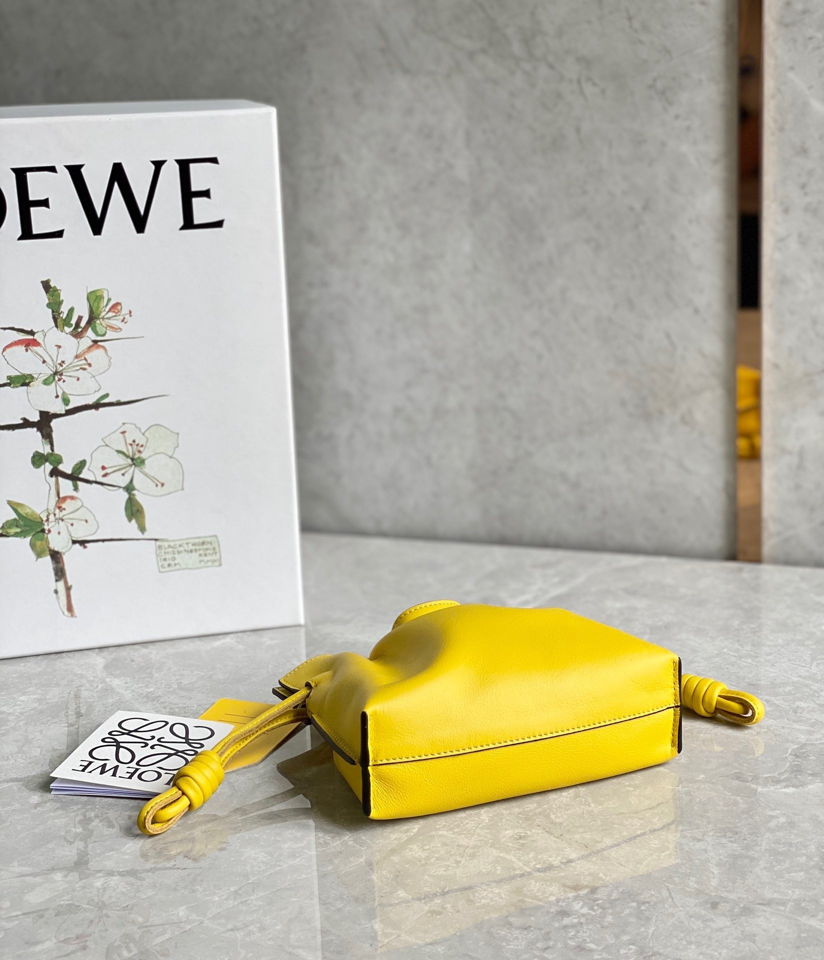 Loewe Flamenco Nano Clutch In Yellow Nappa Leather 607