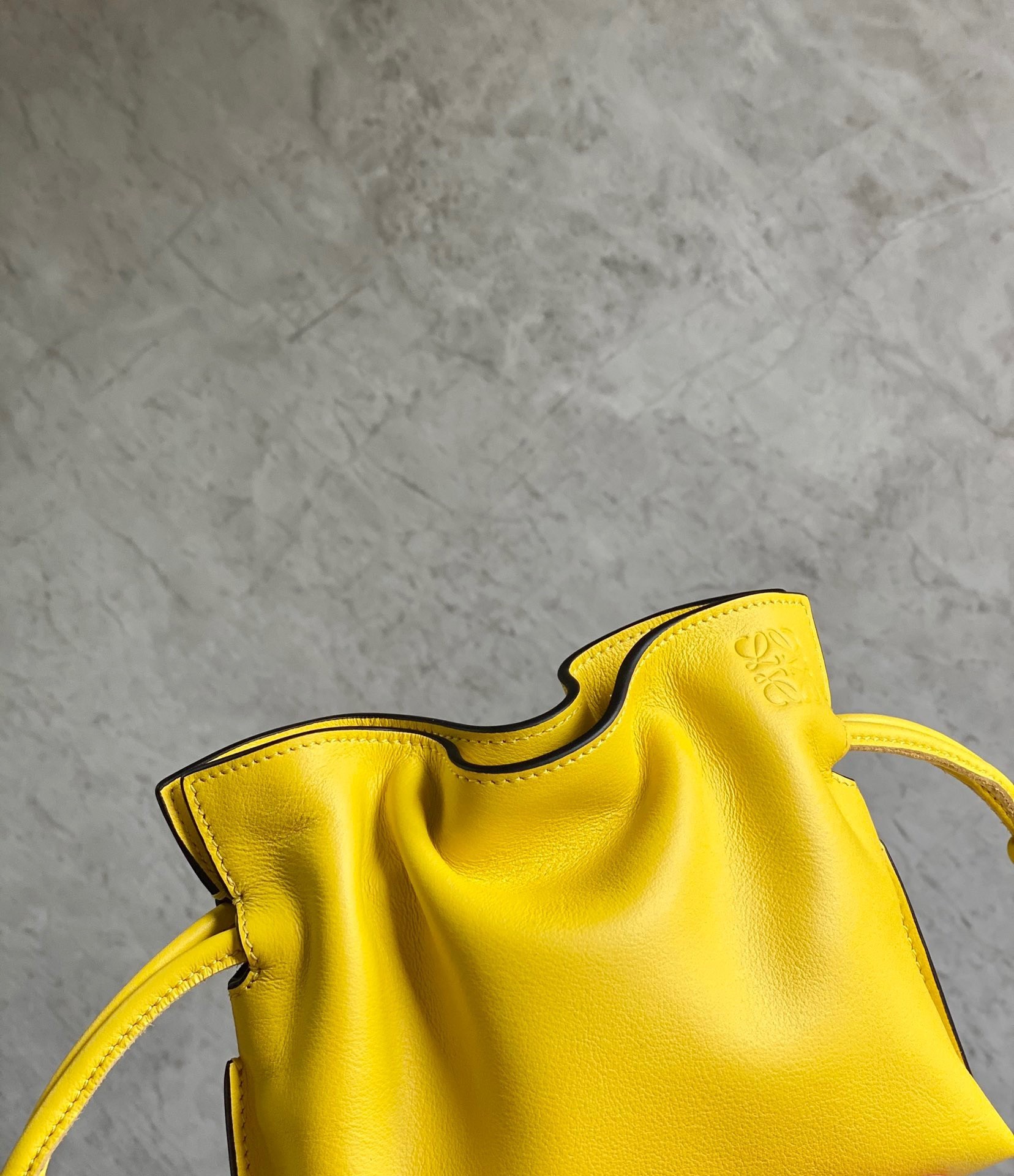 Loewe Flamenco Nano Clutch In Yellow Nappa Leather 607