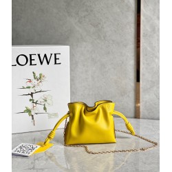 Loewe Flamenco Nano Clutch In Yellow Nappa Leather 607