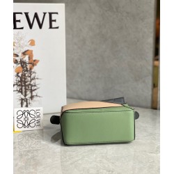 Loewe Puzzle Mini Bag In Asphalt Grey/Nude/Green Calfskin 744