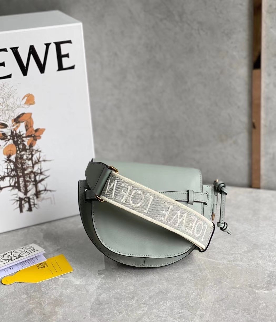 Loewe Mini Gate Dual Bag In Ash Grey Calfskin 773