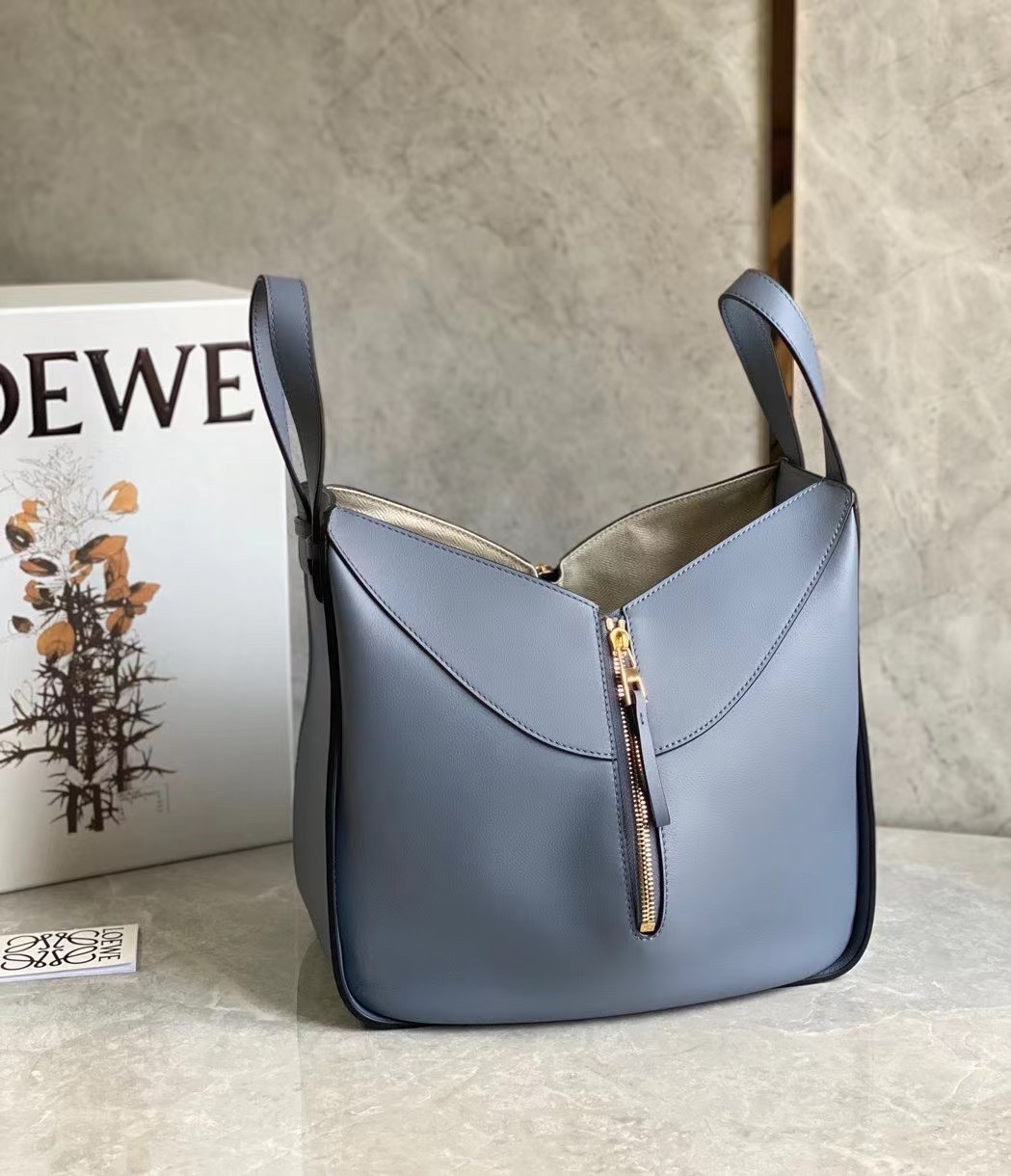 Loewe Hammock Small Bag In Atlantic Blue Calfskin 811