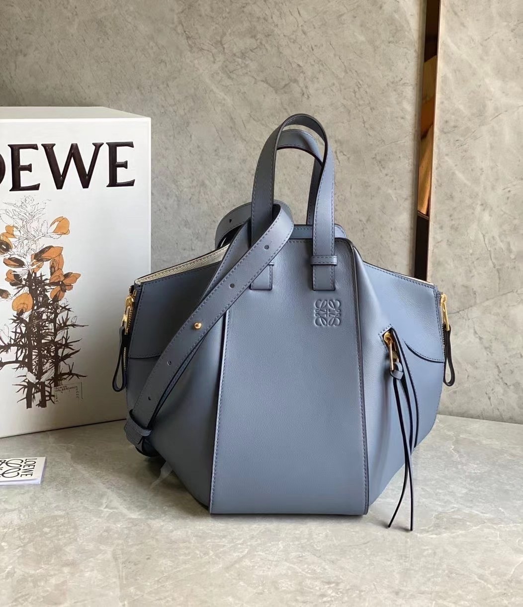 Loewe Hammock Small Bag In Atlantic Blue Calfskin 811