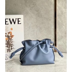 Loewe Flamenco Mini Clutch In Atlantic Blue Nappa Leather 834